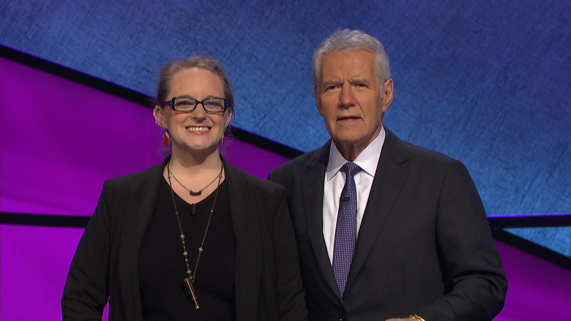 Lindsey Shultz with Alex Trebek